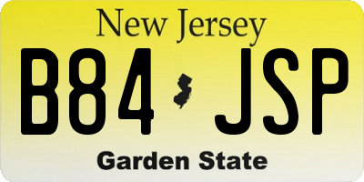 NJ license plate B84JSP