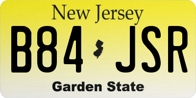 NJ license plate B84JSR