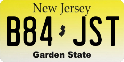 NJ license plate B84JST