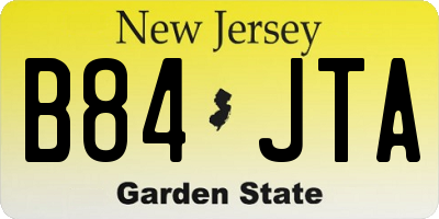 NJ license plate B84JTA