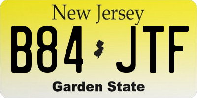 NJ license plate B84JTF