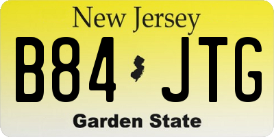 NJ license plate B84JTG