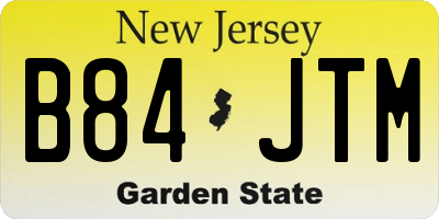 NJ license plate B84JTM