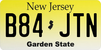 NJ license plate B84JTN