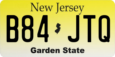 NJ license plate B84JTQ