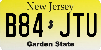 NJ license plate B84JTU