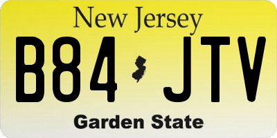 NJ license plate B84JTV