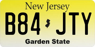 NJ license plate B84JTY