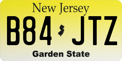 NJ license plate B84JTZ