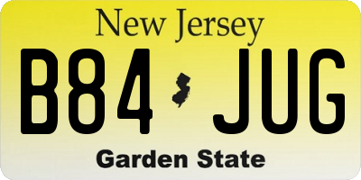 NJ license plate B84JUG