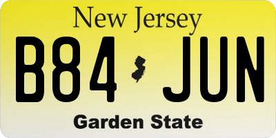 NJ license plate B84JUN
