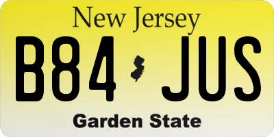NJ license plate B84JUS