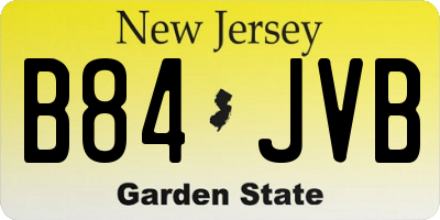 NJ license plate B84JVB