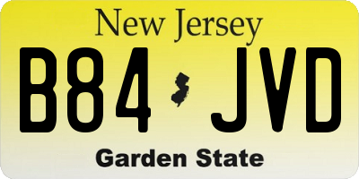 NJ license plate B84JVD