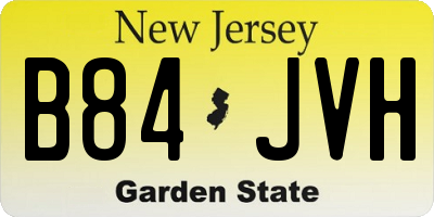 NJ license plate B84JVH