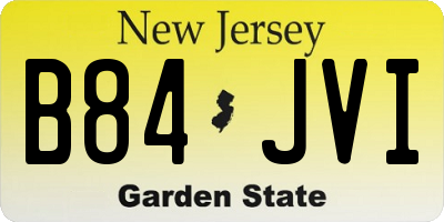 NJ license plate B84JVI