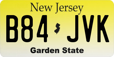 NJ license plate B84JVK