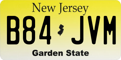 NJ license plate B84JVM