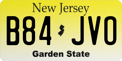 NJ license plate B84JVO