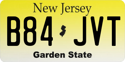 NJ license plate B84JVT