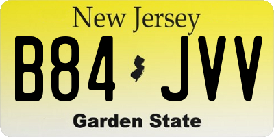 NJ license plate B84JVV