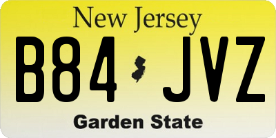 NJ license plate B84JVZ