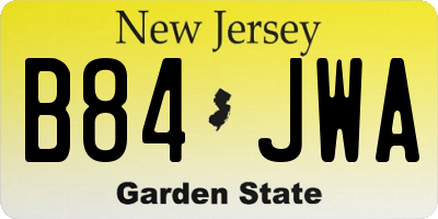 NJ license plate B84JWA