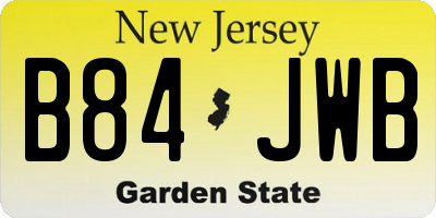 NJ license plate B84JWB