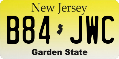 NJ license plate B84JWC