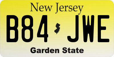 NJ license plate B84JWE