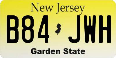 NJ license plate B84JWH
