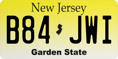 NJ license plate B84JWI
