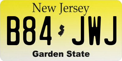 NJ license plate B84JWJ