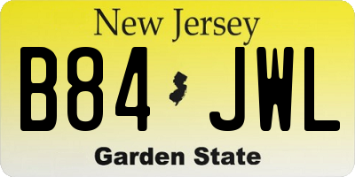NJ license plate B84JWL