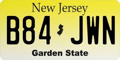 NJ license plate B84JWN