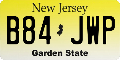 NJ license plate B84JWP