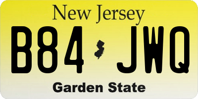 NJ license plate B84JWQ