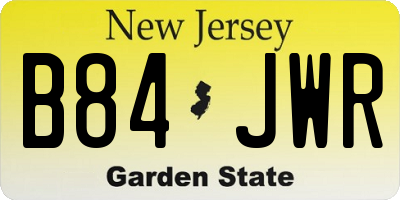 NJ license plate B84JWR