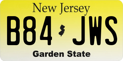 NJ license plate B84JWS