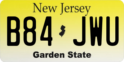 NJ license plate B84JWU