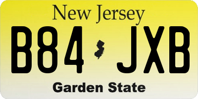 NJ license plate B84JXB