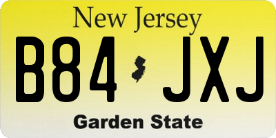 NJ license plate B84JXJ