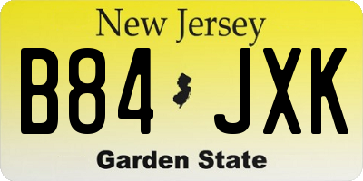 NJ license plate B84JXK