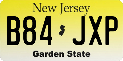 NJ license plate B84JXP
