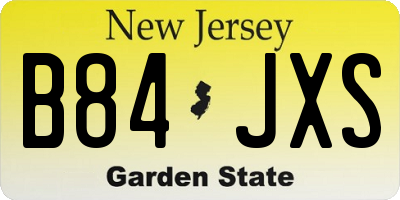 NJ license plate B84JXS