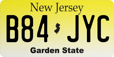 NJ license plate B84JYC