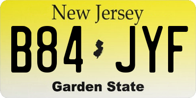 NJ license plate B84JYF