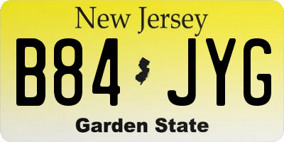 NJ license plate B84JYG