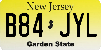 NJ license plate B84JYL