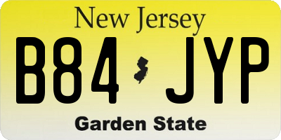 NJ license plate B84JYP